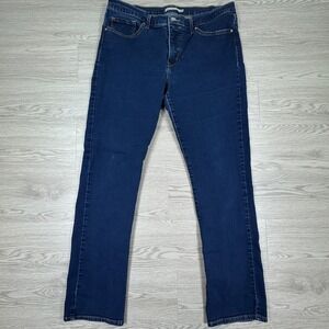 Levi's Women's Jeans 314 Shaping‎ Straight Dark Wash Blue 33x32 Stretch Denim